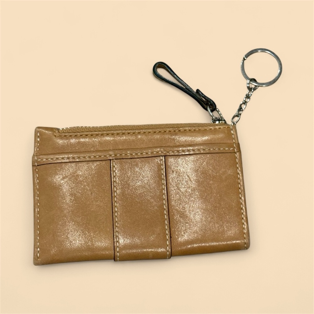 Coach Tan Leather Keychain Wallet